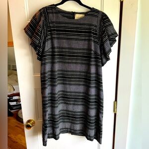 Anthropologie Striped Black Dress